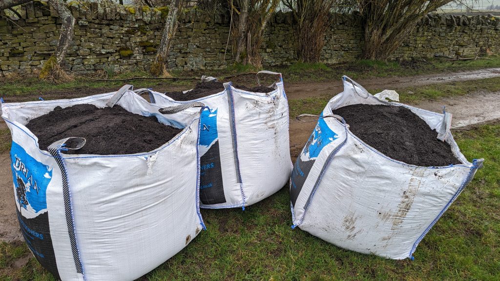 a delivery of 3 dumpy bags of compost